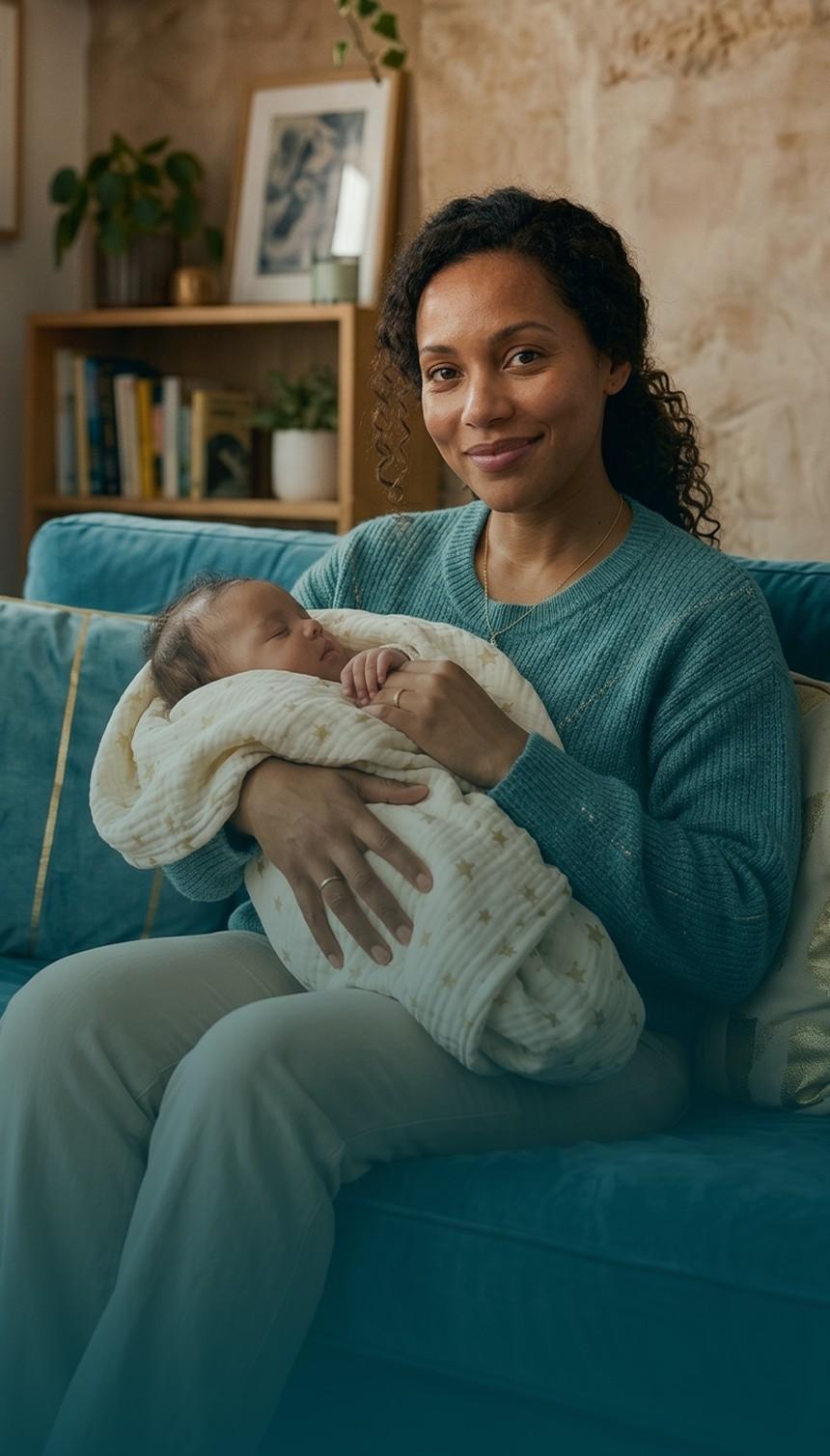 Mother comforting child