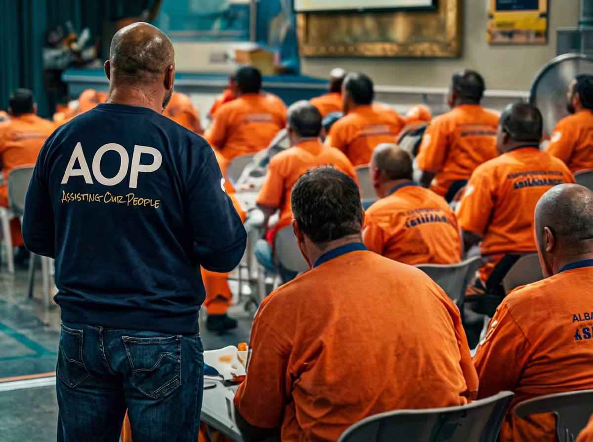 Group outreach session with AOP volunteers and participants