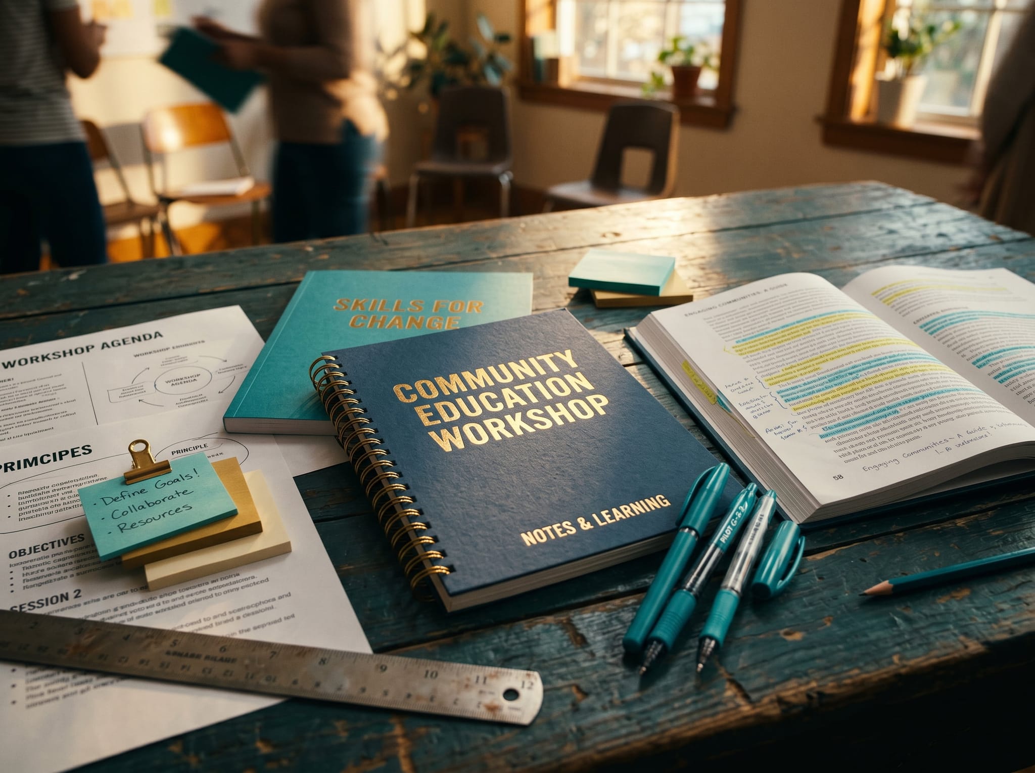 Educational materials and supplies ready for a workshop